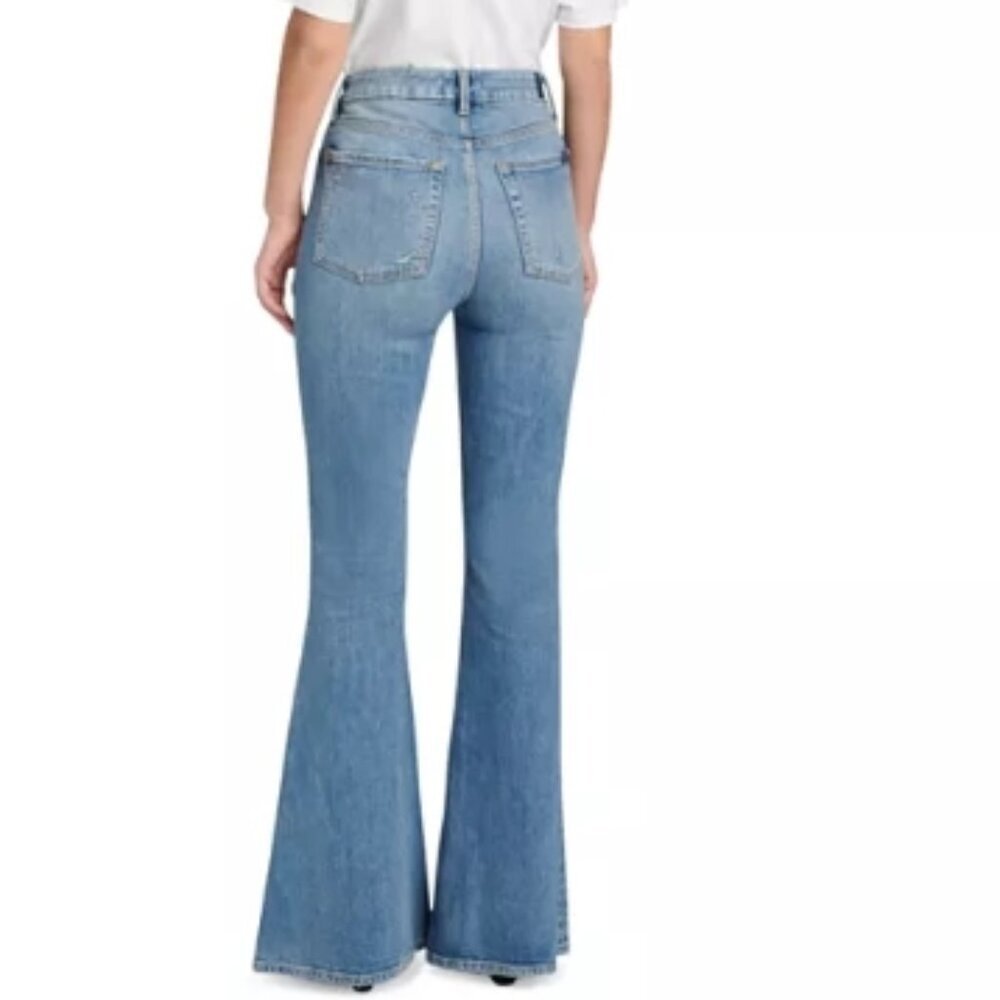 7 For All Mankind High Rise Mega Flare Jeans in Maribel 25 NWT